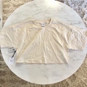 TNA beige cropped tee